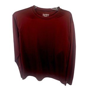 Champion Mens Performance Shirt Medium Burgundy long Sleeve